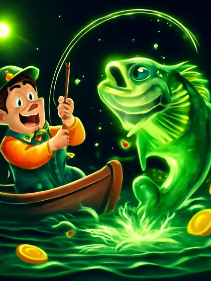 Visser haalt een glanzende baars binnen in Big Bass Bonanza bij Betninja